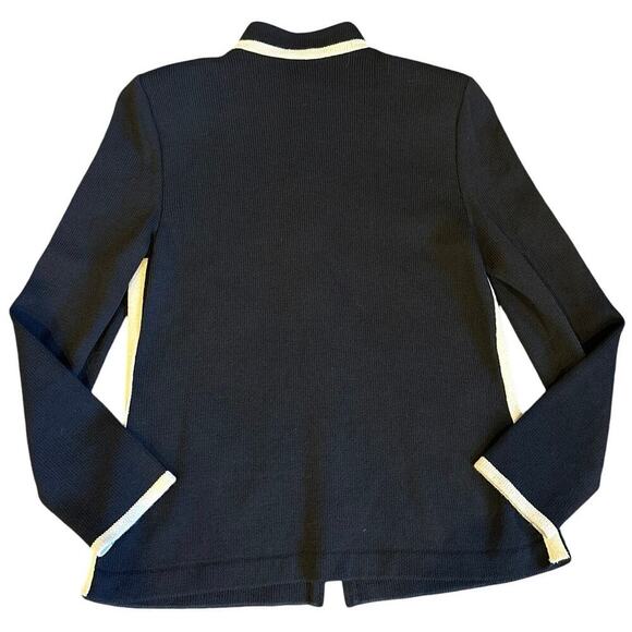 St. John Collection by Marie Grey Black Zip Up Sweater Jacket Size 4 - Picture 2 of 6